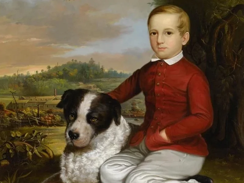 1814-Charles Octavius Cole - Ragazzo con cane